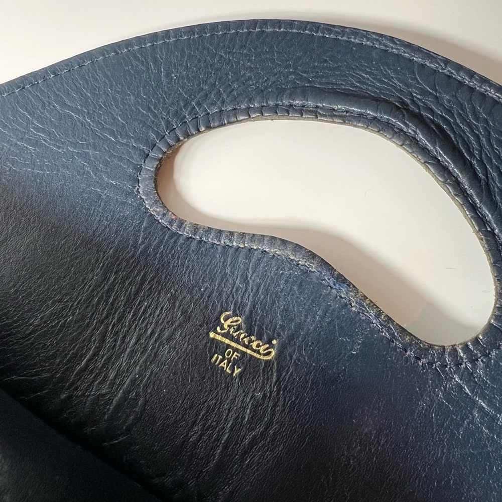 Authentic Vintage Gucci GG Blue‎ Monogram Handbag - Picture 10 of 12